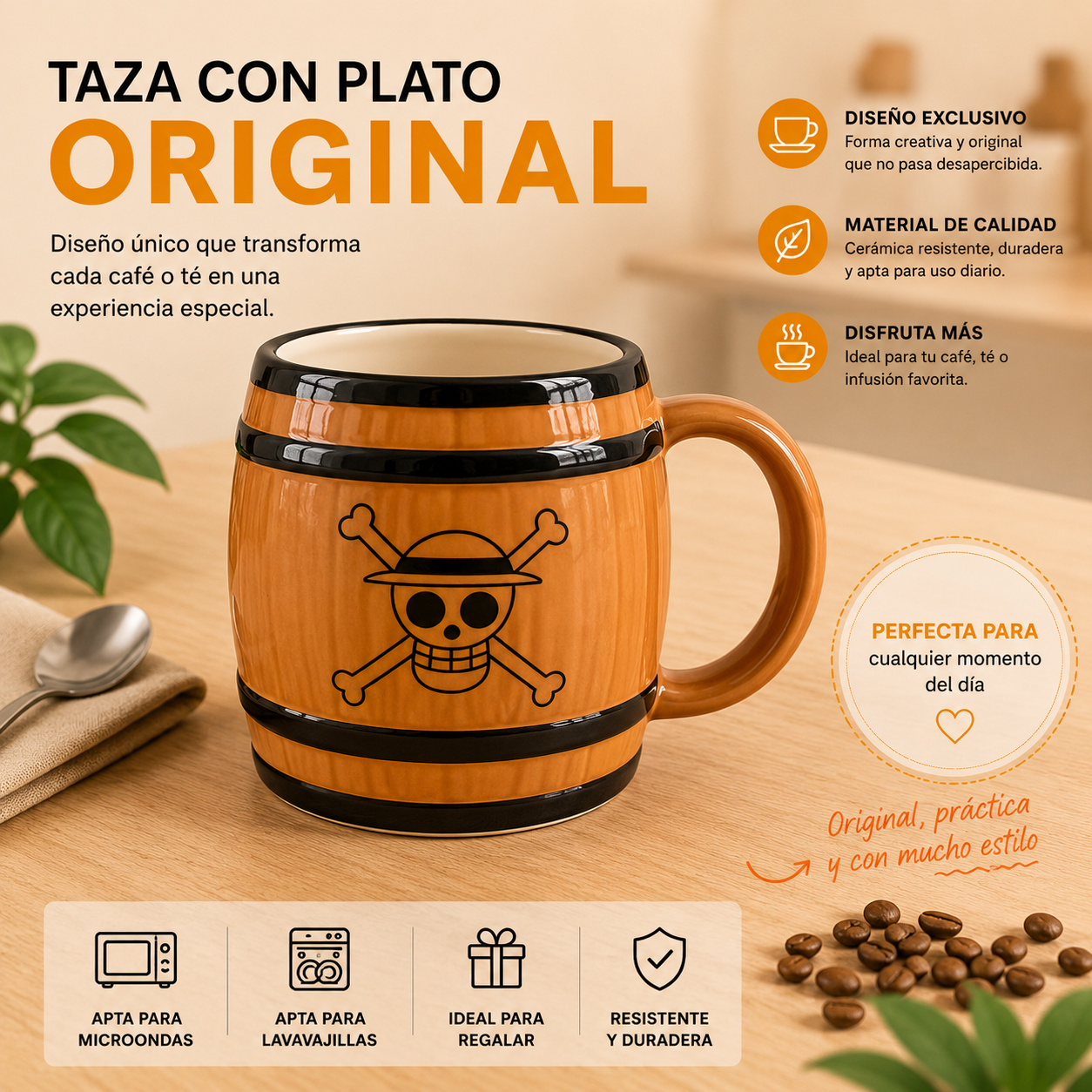 Características taza barril Jolly Roger