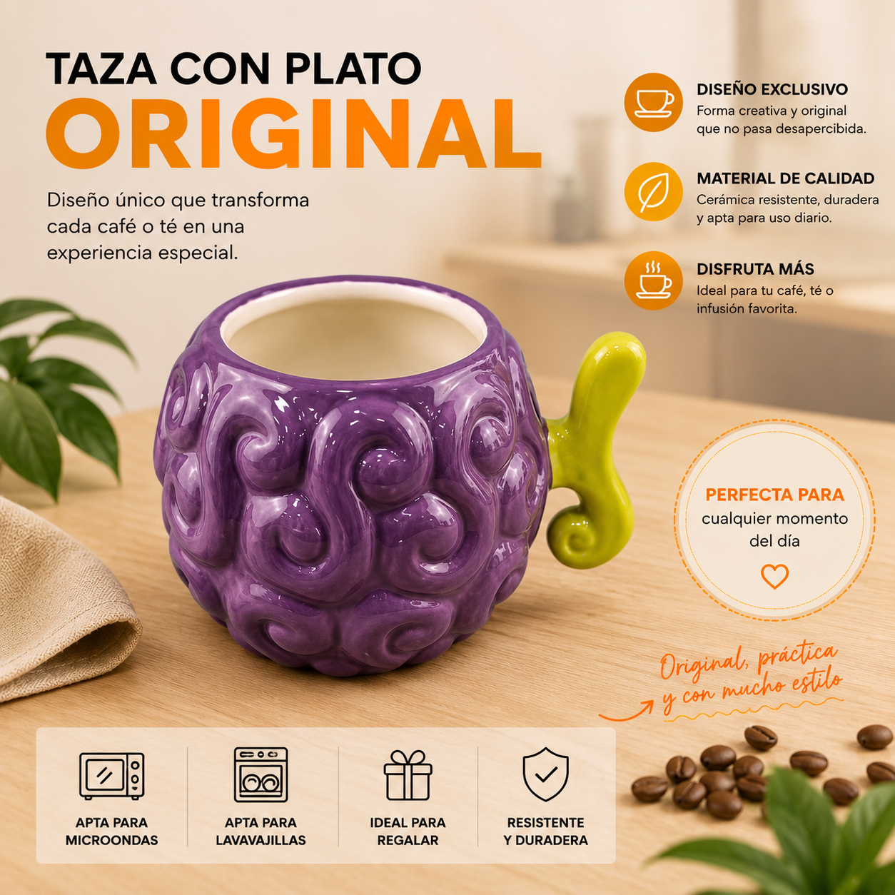 Características taza Fruta del Diablo morada