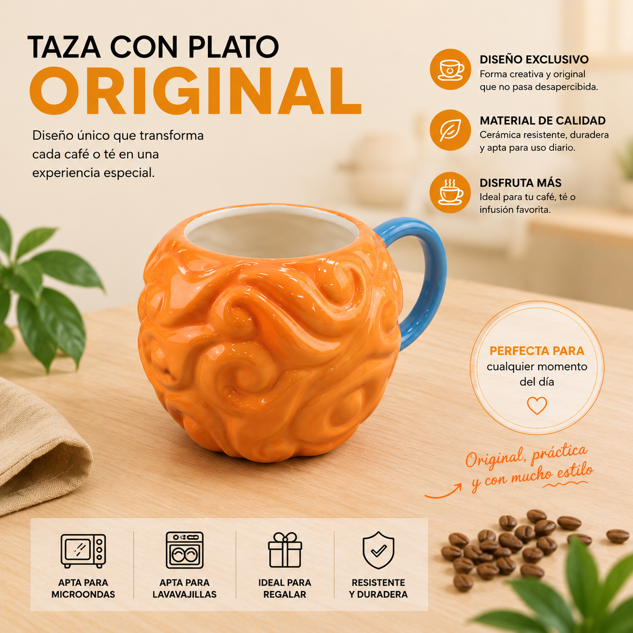 Características taza Fruta del Diablo naranja